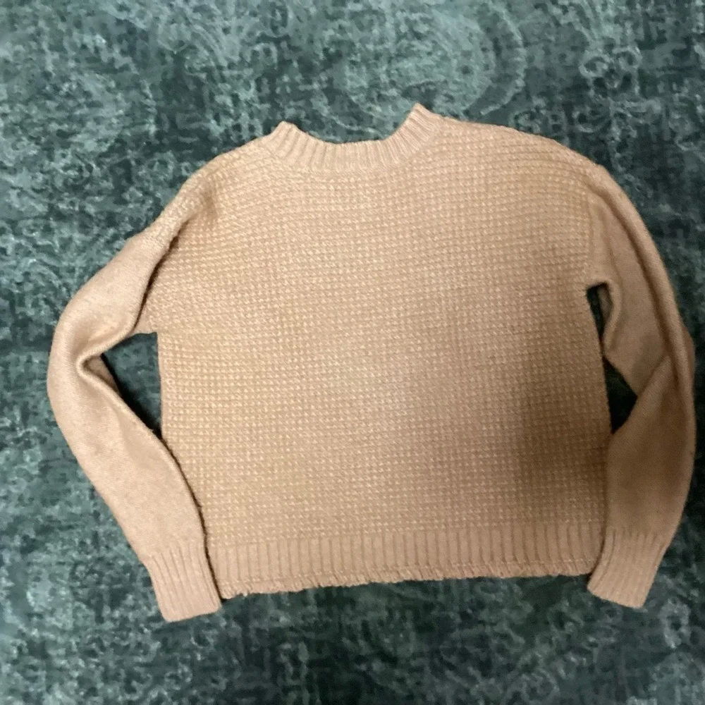 Madewell Merino Wool Textured Cableknit Sweater‎ Blush Tan / Camel Pink XS